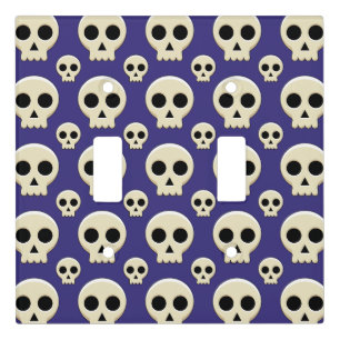 Creepy Cute Kawaii Goth Skull Pattern Light Switch Cover