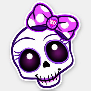 Creepy Cute Kawaii Skull Bumper Sticker