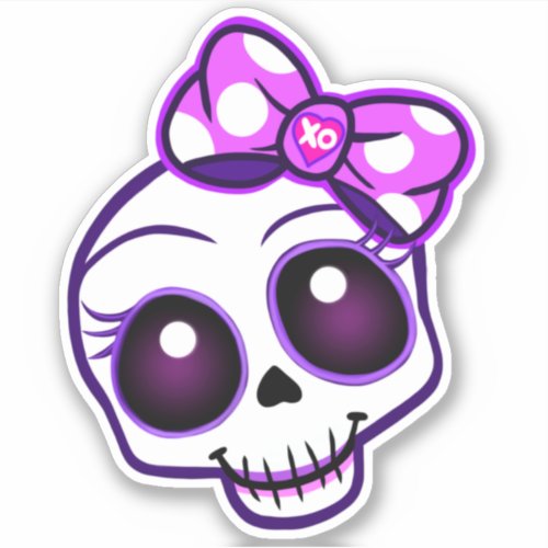 Creepy Cute Kawaii Skull Bumper Sticker