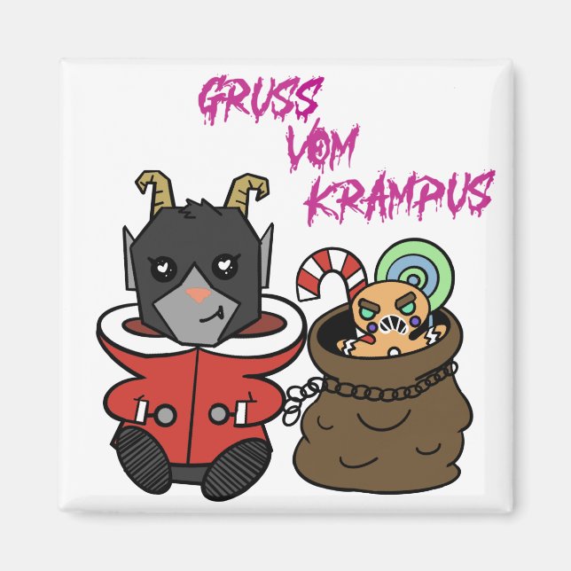 Creepy Cute Krampus Magnet (Front)