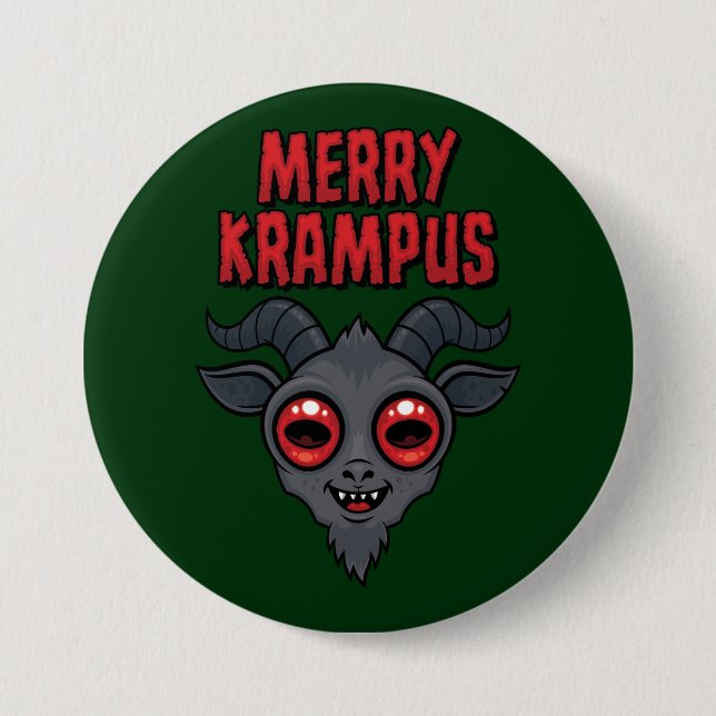 Creepy Cute Merry Krampus Button (Front)