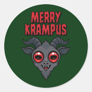 Creepy Cute Merry Krampus Classic Round Sticker