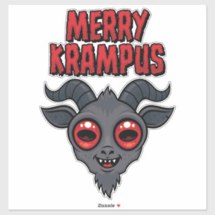 Creepy Cute Merry Krampus Sticker