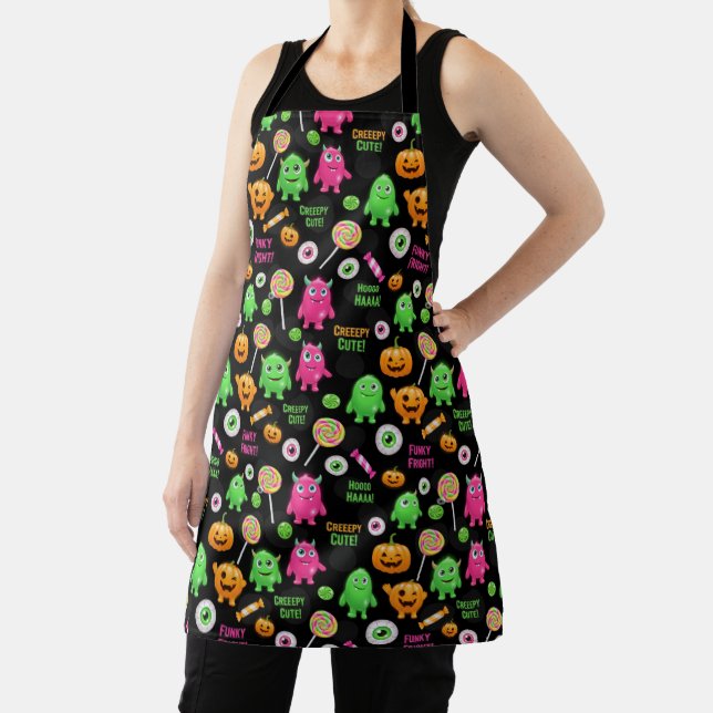 "Creepy Cute" Monsters and Halloween Fun Seamless  Apron (Insitu)