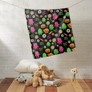 "Creepy Cute" Monsters and Halloween Fun Seamless Baby Blanket