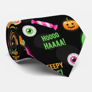 "Creepy Cute" Monsters and Halloween Fun Seamless  Neck Tie