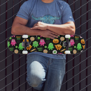"Creepy Cute" Monsters and Halloween Fun Seamless Skateboard