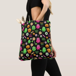 "Creepy Cute" Monsters and Halloween Fun Seamless Tote Bag
