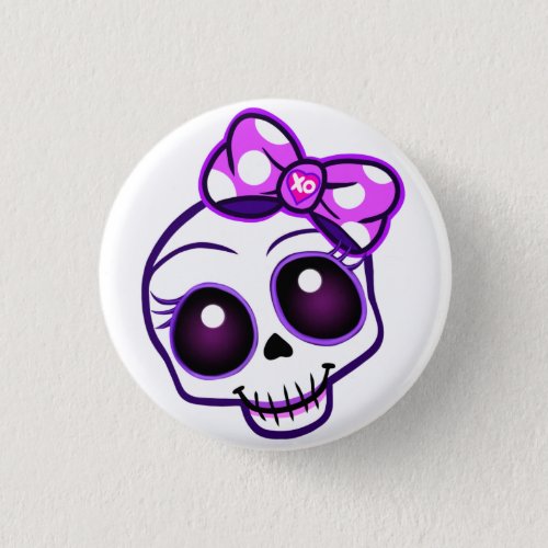 Creepy Cute Skull Kawaii Small Button pin
