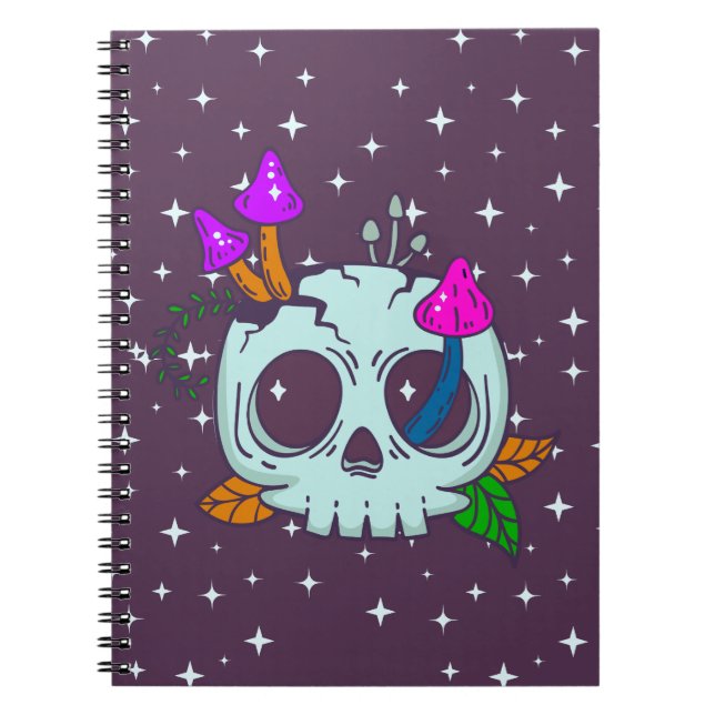 Creepy Cute Skull & Mushroom Notebook (Front)