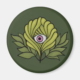 Creepy-Cute Spring Plant with Pink Eyeball - Whims Magnet