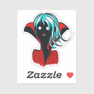 Creepy Cute Vampire Girl - Kawaii Gothic Sticker