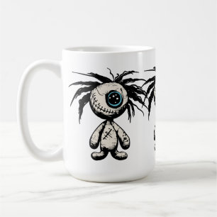 Creepy Cute Voodoo Doll Illustration Coffee Mug