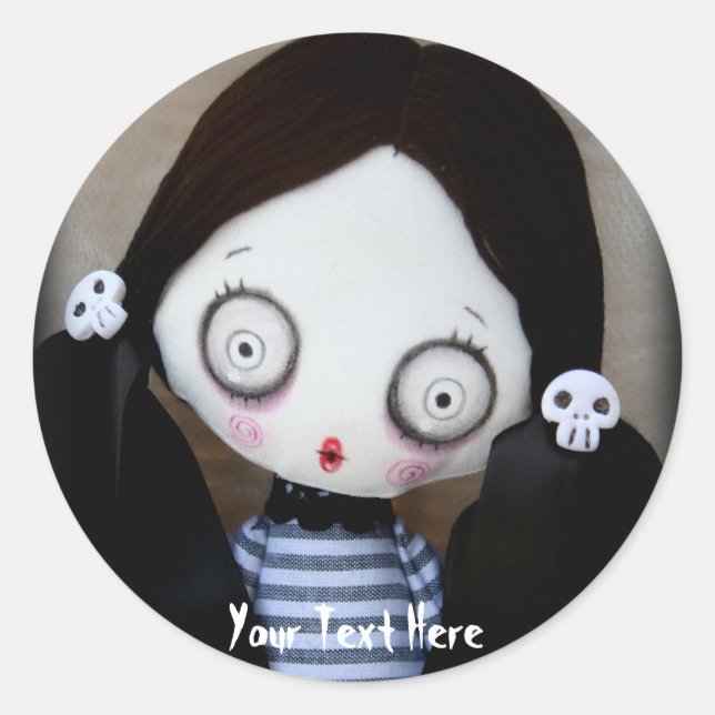 Creepy Cute Zombie Doll Halloween Stickers (Front)