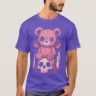 Creepy Cuteeddy Bear Pastel Goth Skeleton Horror L T-Shirt