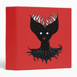 Creepy Demon Girl Dark Gothic Character With Teeth 3 Ring Binder