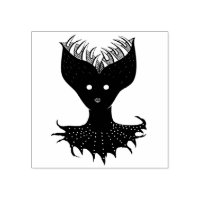 Creepy Demon Girl Dark Gothic Character With Teeth Rubber Stamp