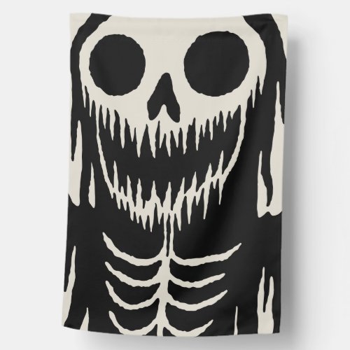 Creepy Demon Skull  House Flag