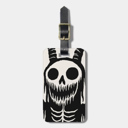 Creepy Demon Skull  Luggage Tag