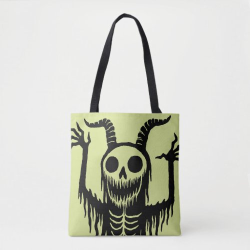 Creepy Demon Skull  Tote Bag