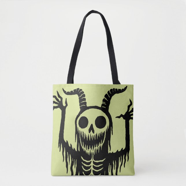 Creepy Demon Skull  Tote Bag (Front)