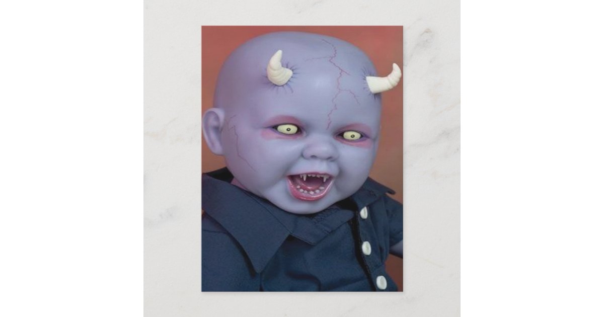 Creepy Devil Baby Doll Postcard | Zazzle