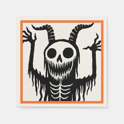 Creepy Devil Skull Halloween Napkins