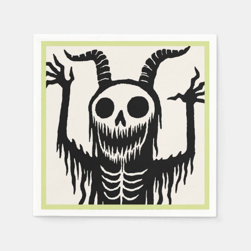 Creepy Devil Skull Halloween Napkins