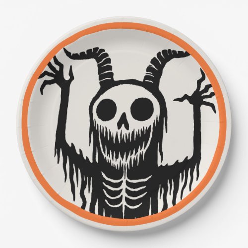 Creepy Devil Skull Halloween Paper Plates