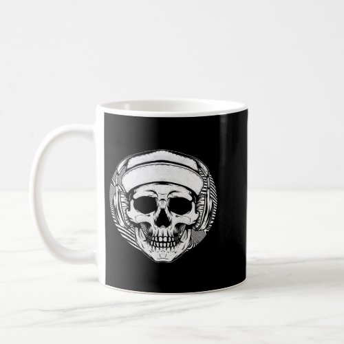 Creepy DJ Skull Cap Disk Jockey Techno Rapper Musi Coffee Mug