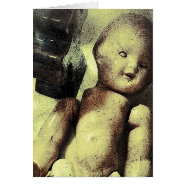 Creepy Doll Blank Inside Greeting Card (Front)