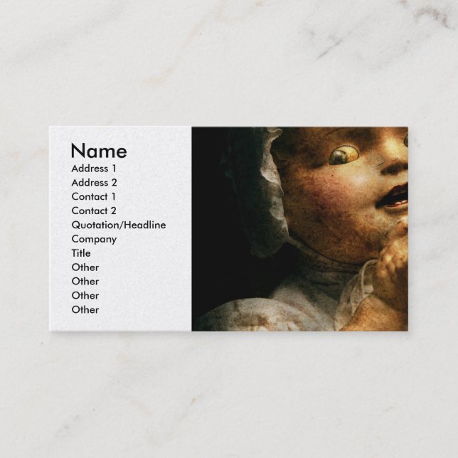 Creepy - Doll - Come play with me Business Card (Front)