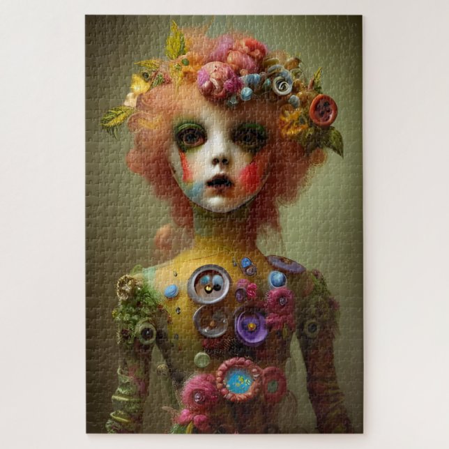 Creepy Doll - difficult vintage Halloween Jigsaw Puzzle (Vertical)
