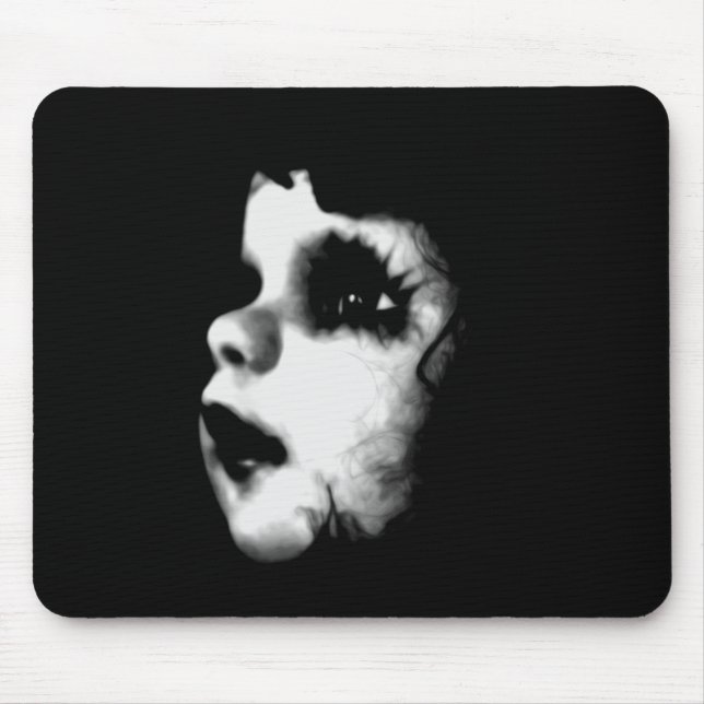 Creepy Doll Face Mouse Pad (Front)