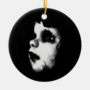 Creepy Doll Faces Ceramic Ornament