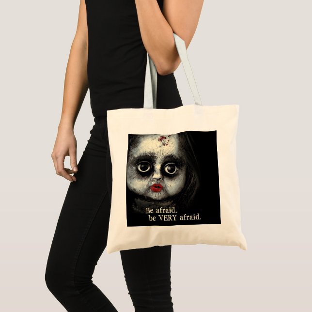 Creepy Doll Haunted Halloween Horror Tote Bag (Front (Product))