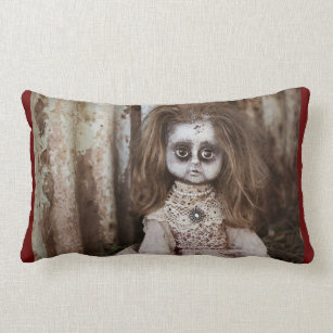 Gothic girl with creepy eyes - dark fairy tale Throw Pillow by