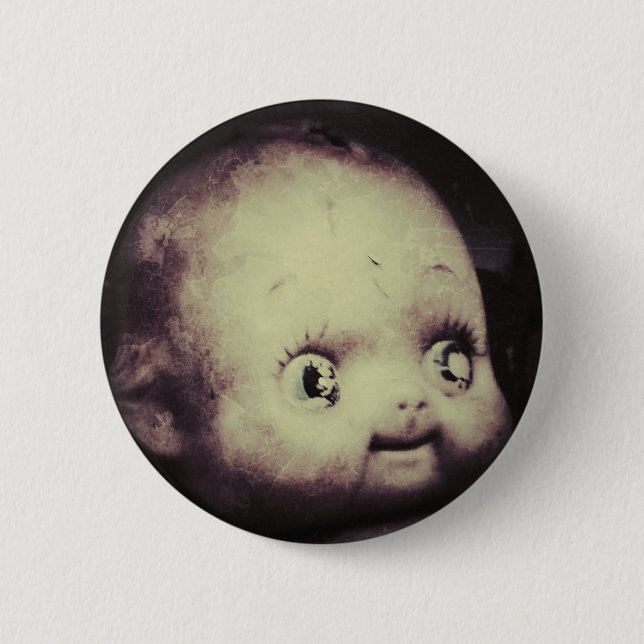 Creepy Doll Pinback Button (Front)