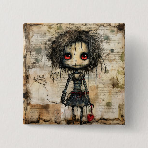 Creepy Doll with Heart Button