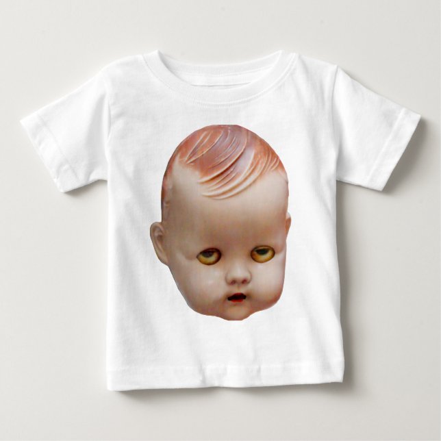 Creepy Doll's Head Baby T-Shirt (Front)