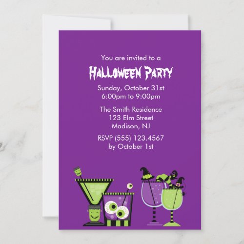 Creepy Drinks Halloween Party Invitation