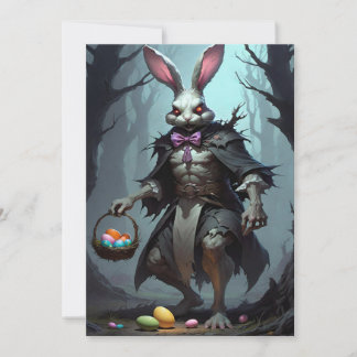 Creepy Easter Bunny Dark Fantasy Holiday Card