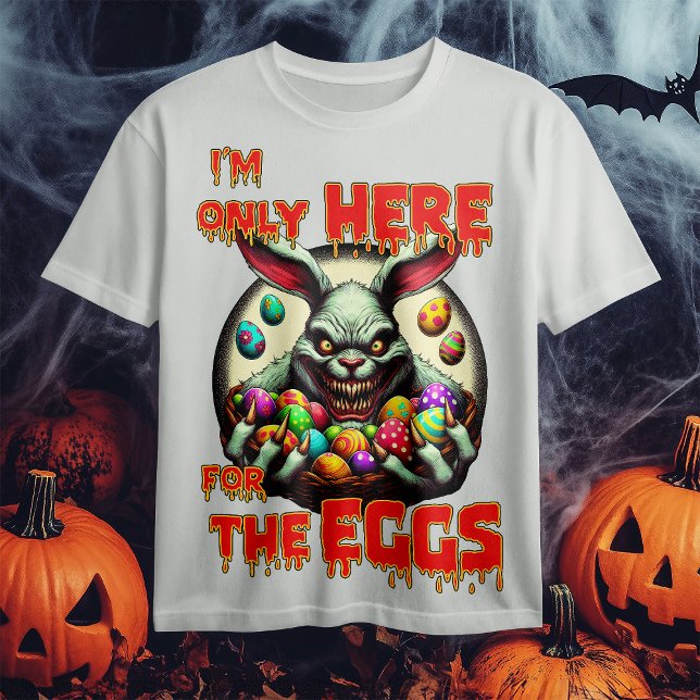 Creepy Easter Bunny with Colorful Easter Eggs T-Shirt (Creator Uploaded)