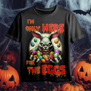 Creepy Easter Bunny with Colorful Easter Eggs T-Shirt