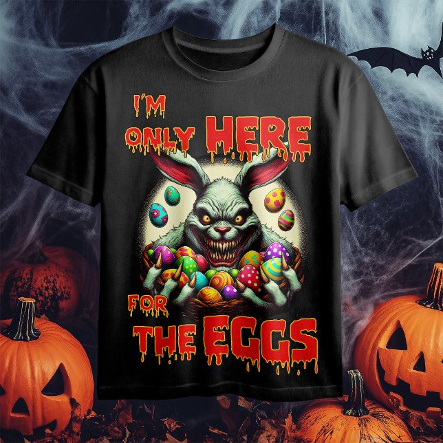 Creepy Easter Bunny with Colorful Easter Eggs T-Shirt (Creator Uploaded)