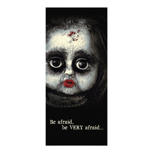 Creepy Eerie Doll Be Afraid Halloween Rack Card