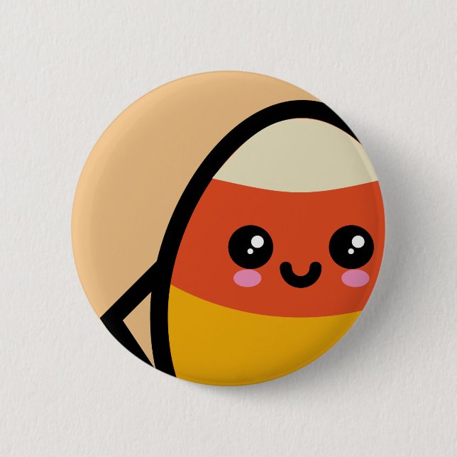 Creepy Egg Candy Corn - Halloween Button (Front)