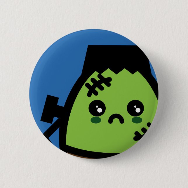 Creepy Egg Frankenstein - Halloween Button (Front)
