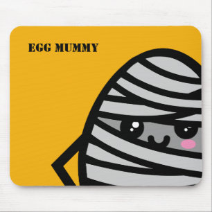 Creepy Egg Mummy Halloween Add Your Name Mouse Pad
