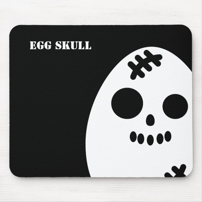 Creepy Egg Skull Halloween | Add Your Name Mouse Pad (Front)